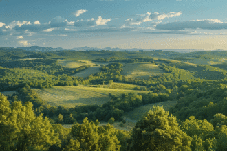 Vue panoramique du Bessat avec webcam en direct dans le parc du Pilat