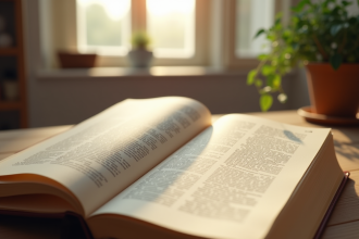 Livre de code civil français ouvert sur un bureau lumineux