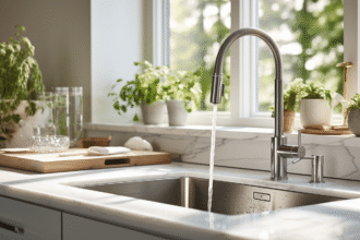 Évier multifonction moderne dans une cuisine élégante et pratique