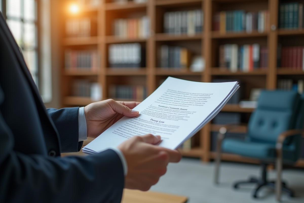 Mains tenant des documents juridiques liés à la privacy