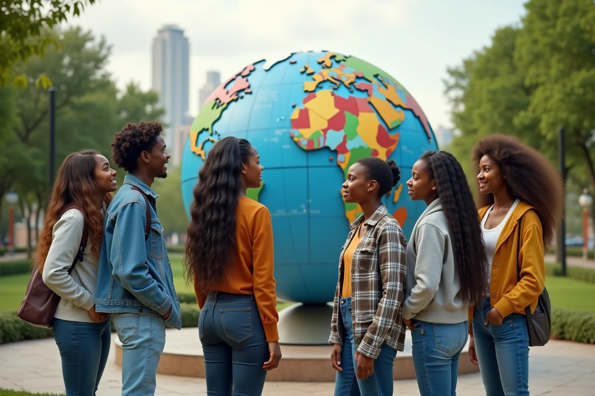 Jeunes africains autour d